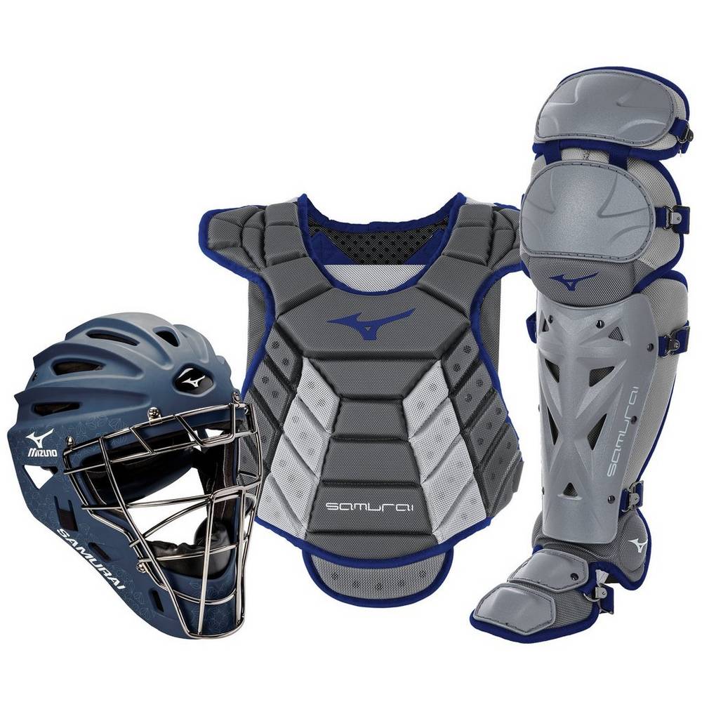 Damske Catchers Gear Mizuno Samurai Boxed (14-15") Siva/Námornícka Modrá Vypredaj DPSJ64873